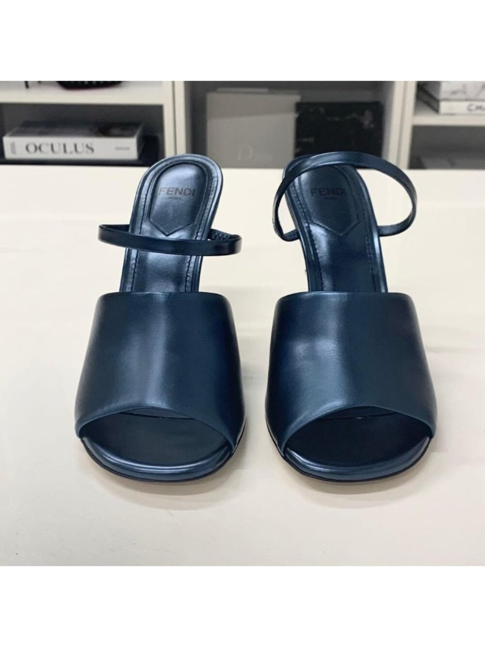 Fendi First Leather Metal Heel Strap Sandals - Picture 4 of 10